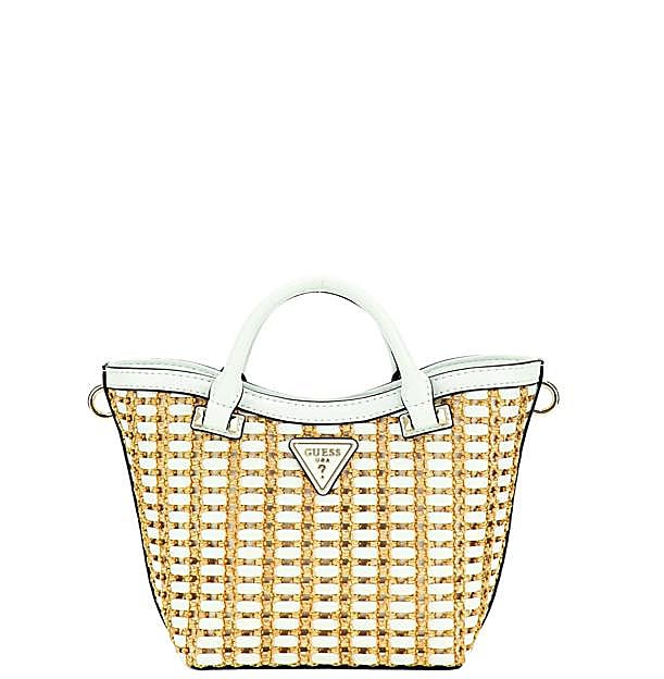 Bolso de rafia, de Guess.