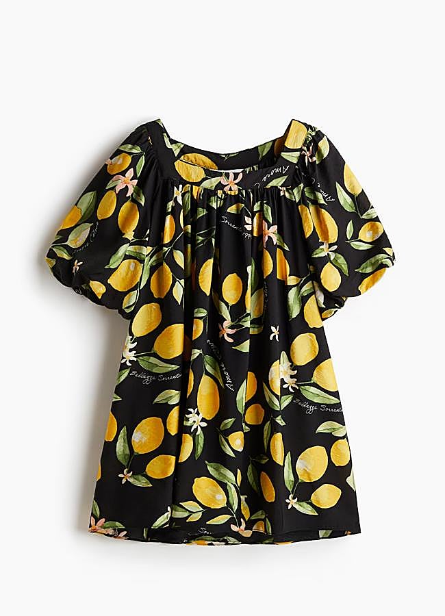 Imagen - Vestido corto con estampado de limones de H&M.