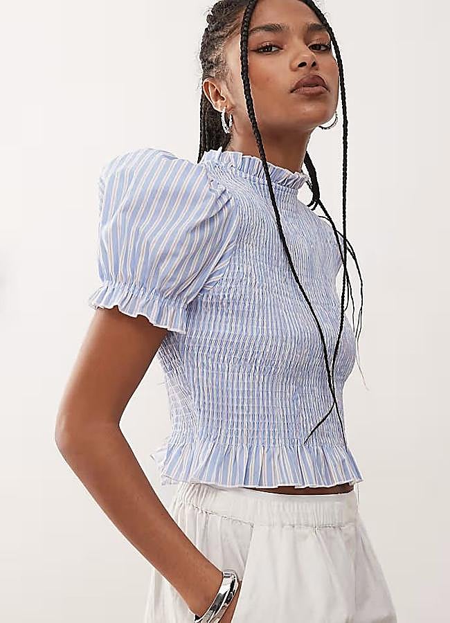 Imagen - Blusa de rayas con mangas abullonadas