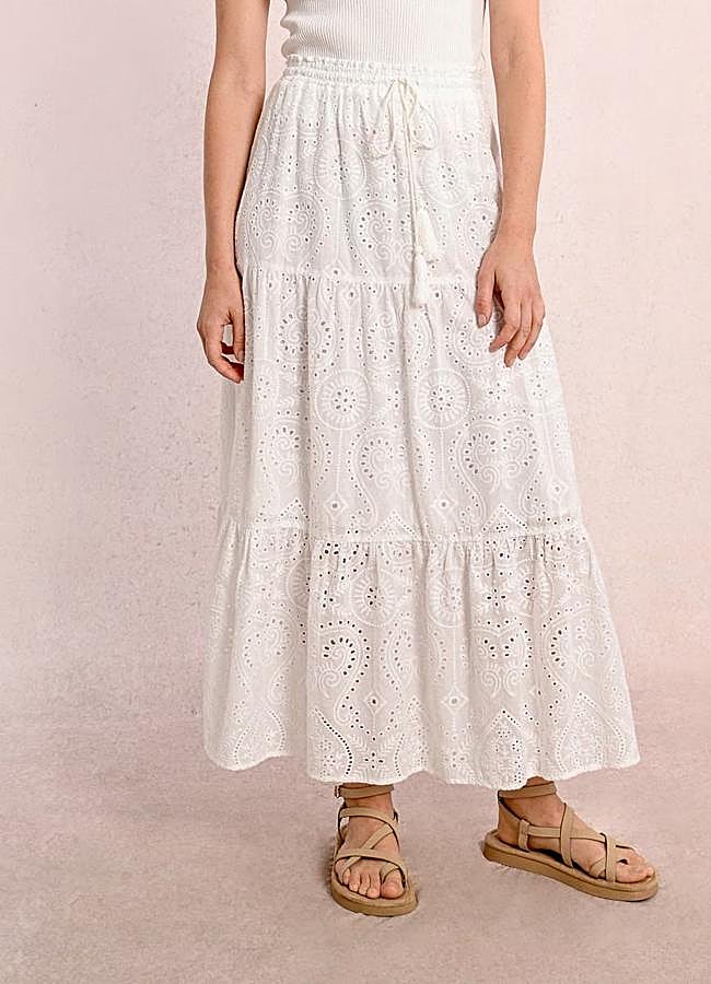 Imagen - Falda larga bordada de volantes
