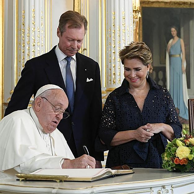 Grandes Duques de Luxemburgo con el Papa Francisco