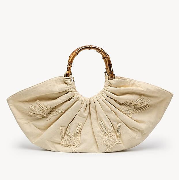 Bolso De Mano Zabry Con Asas De Bambú Mujer | ® Colecciones Pasadas