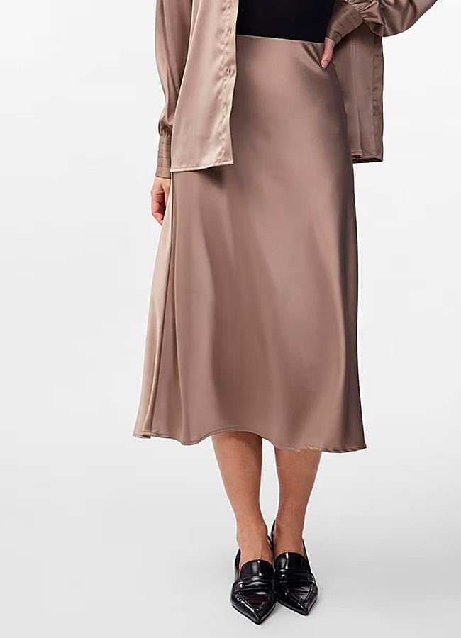 Imagen - Falda de satén marrón