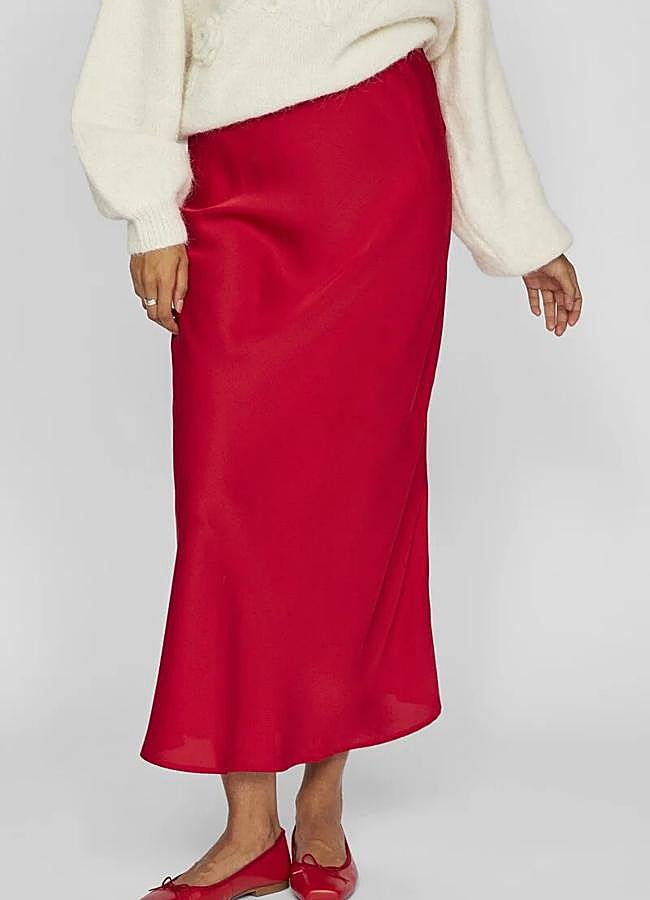 Imagen - Falda de satén roja