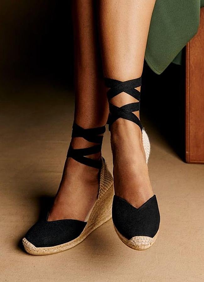 Imagen - Alpargatas con cuña color negro