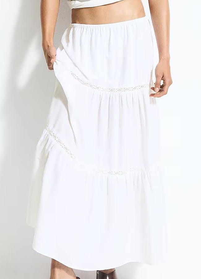 Imagen - Maxi falda blanca con encaje