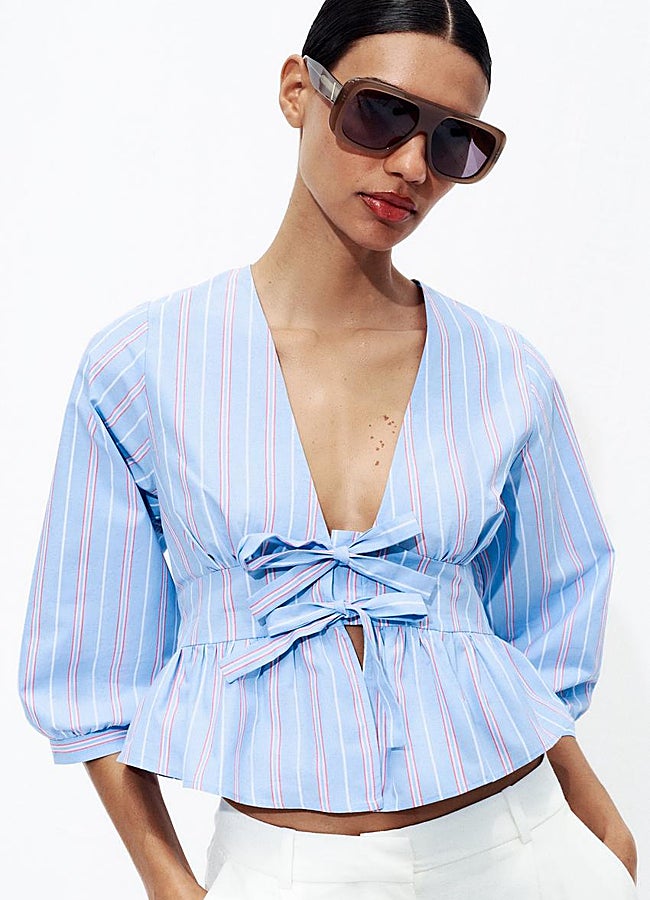 Imagen - Camisa corta lazos Zara.