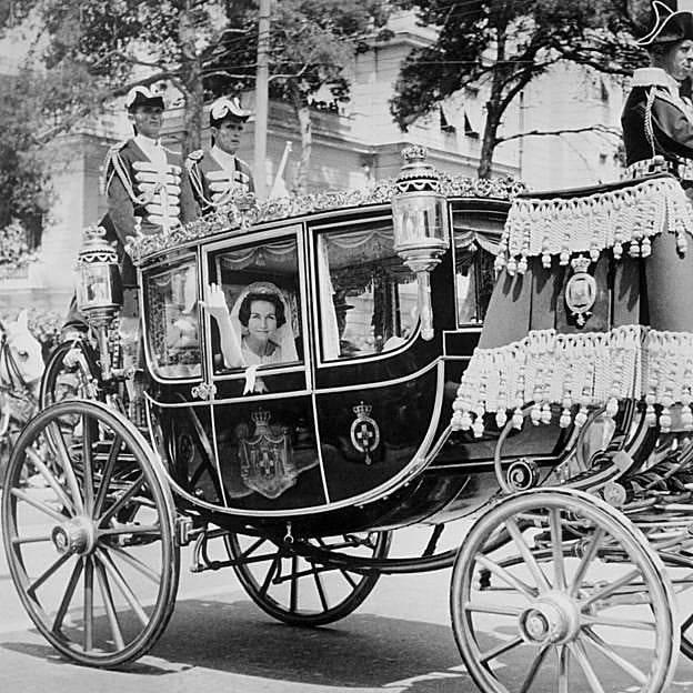 Doña Sofía el día de su boda en 1962. 