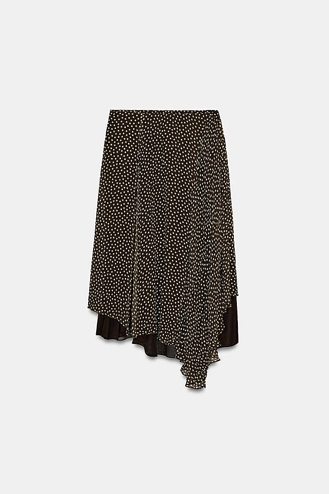 Falda asimétrica lunares ZW Collection (59,95€)