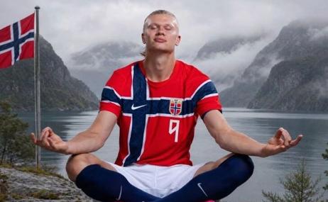 Cualquier lugar es bueno: el futbolista Haaland desata la locura por la meditación