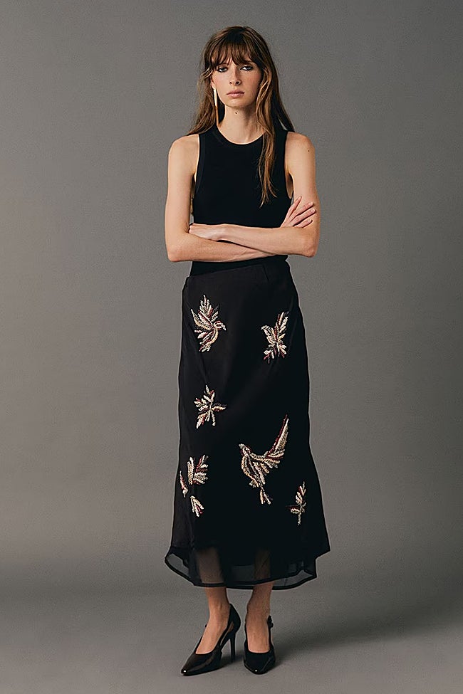 Falda con abalorios de Sfera (79,99 euros)