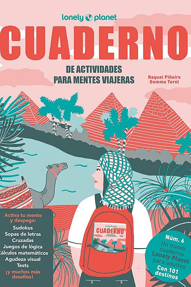 Portada de Cuaderno de actividades para mentes viajeras, con más de un centenar de ejercicios.