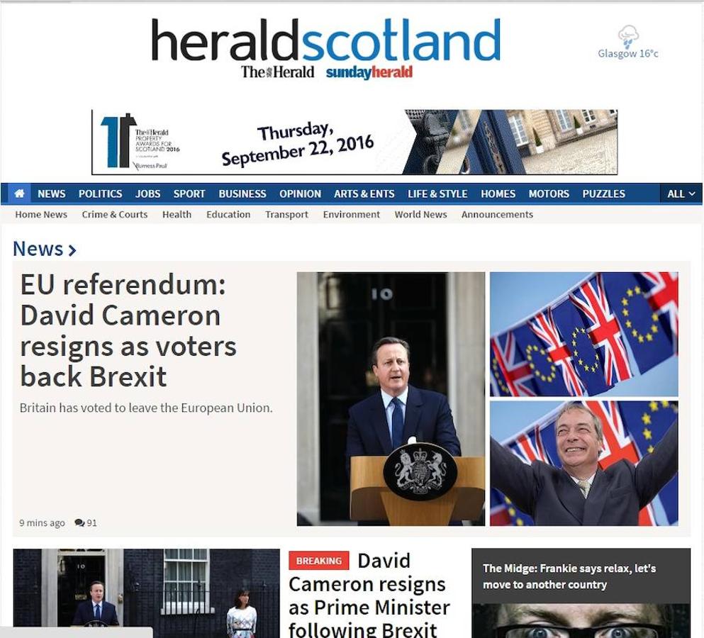 Así ve la prensa británica la salida de Reino Unido de la UE