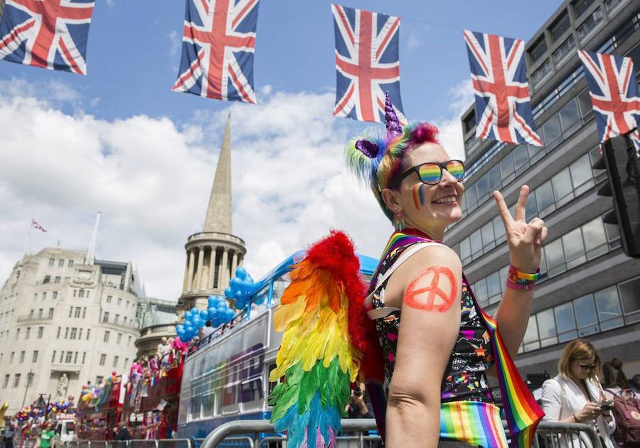 Una participante de la Marcha del Orgullo Gay en Londres.