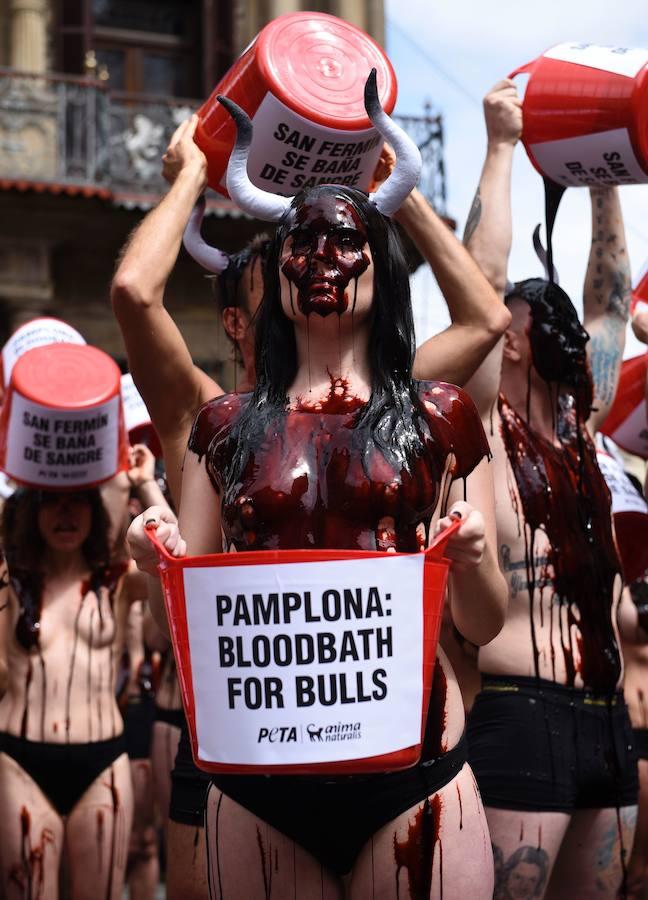 Protesta animalista pre-sanfermines