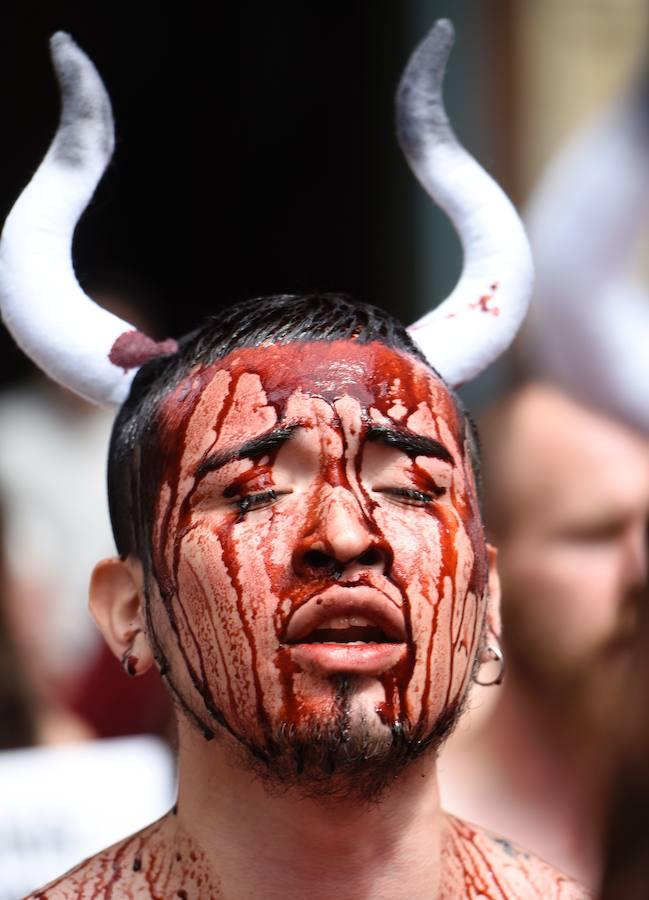 Protesta animalista pre-sanfermines