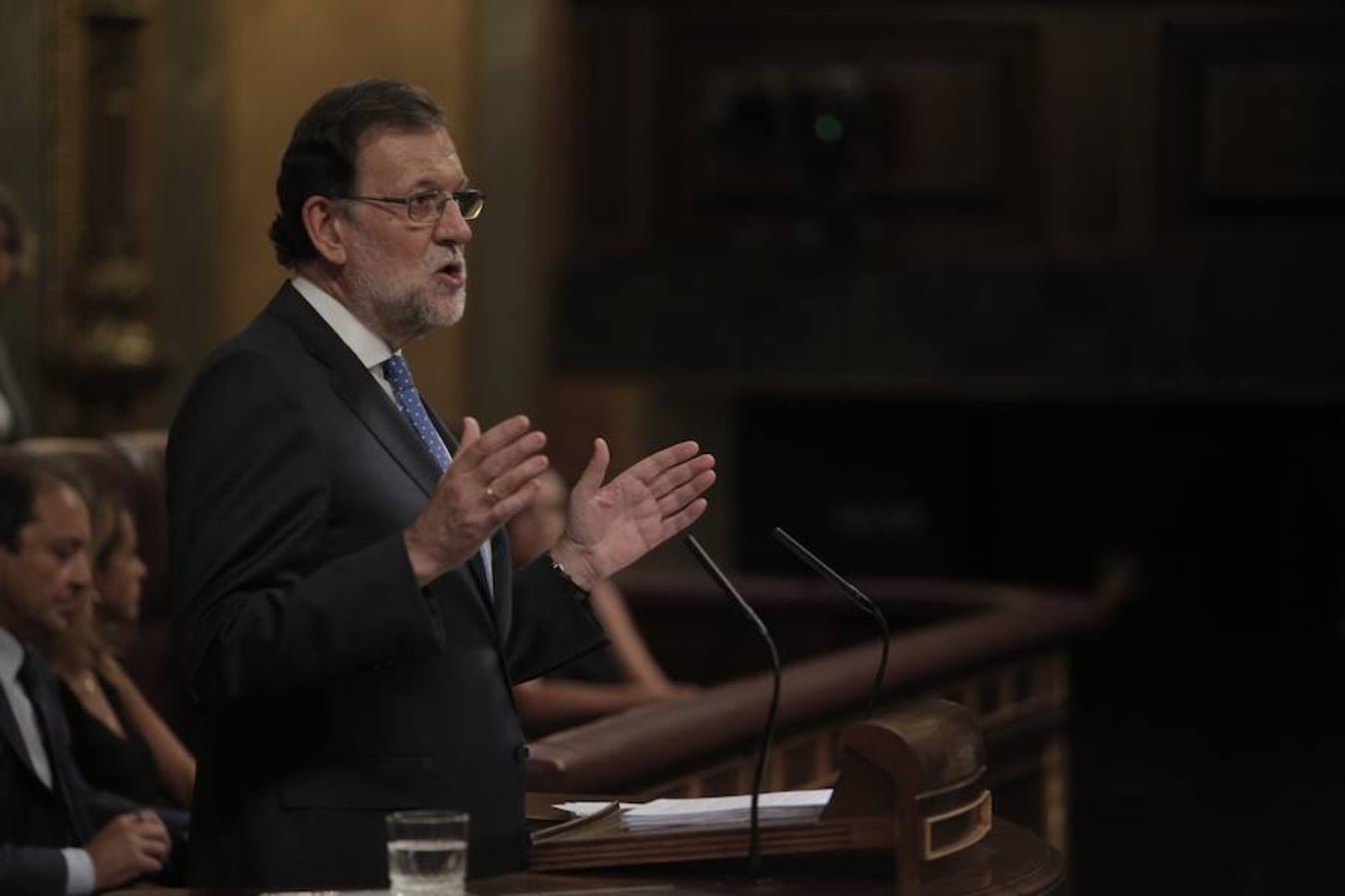 Mariano Rajoy, presidente del Gobierno en funciones, durante la elocución del discurso en el debate de investidura.