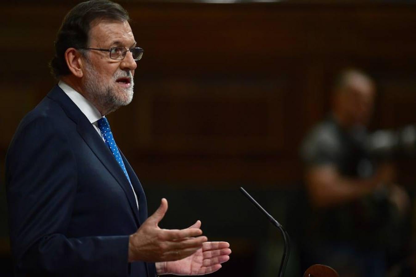 Mariano Rajoy, presidente del Gobierno en funciones durante el discurso de investidura.