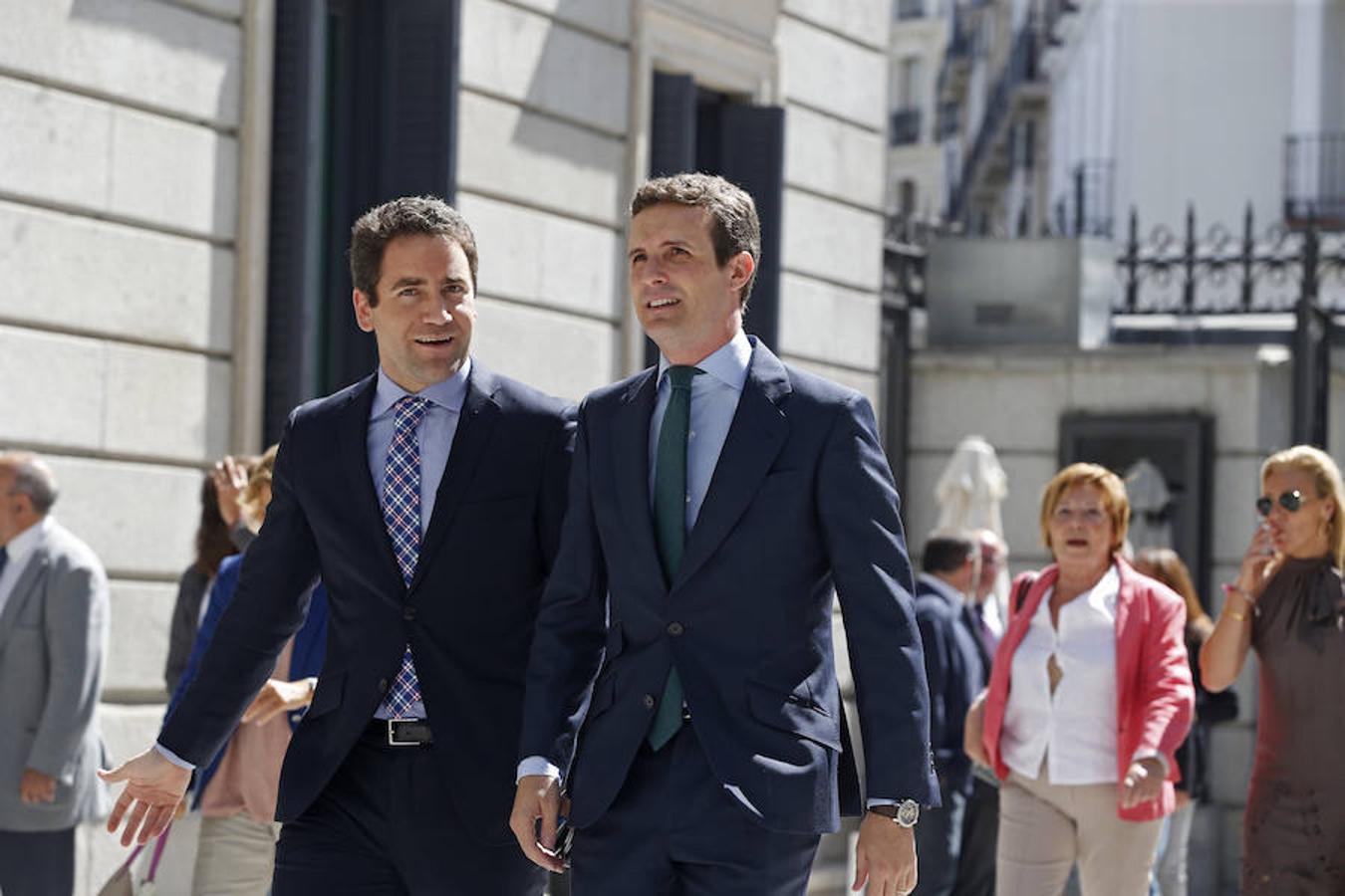 Pablo Casado, a su llegada al Congreso.