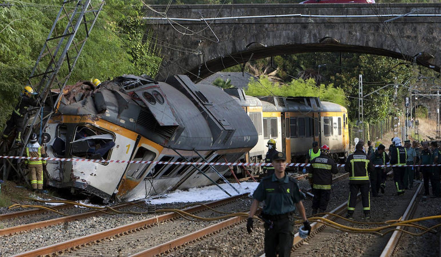 Descarrila un tren en O Porriño