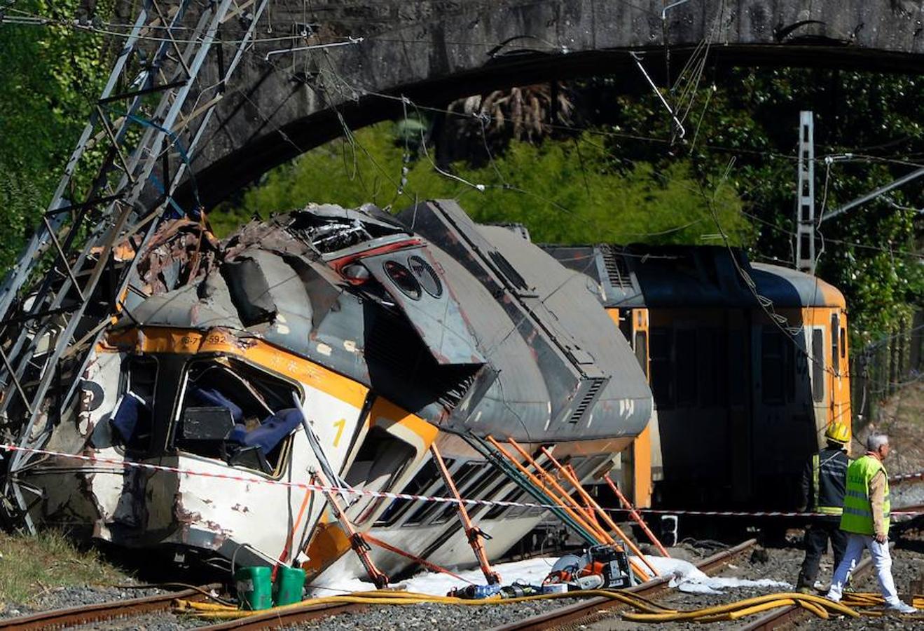 Descarrila un tren en O Porriño