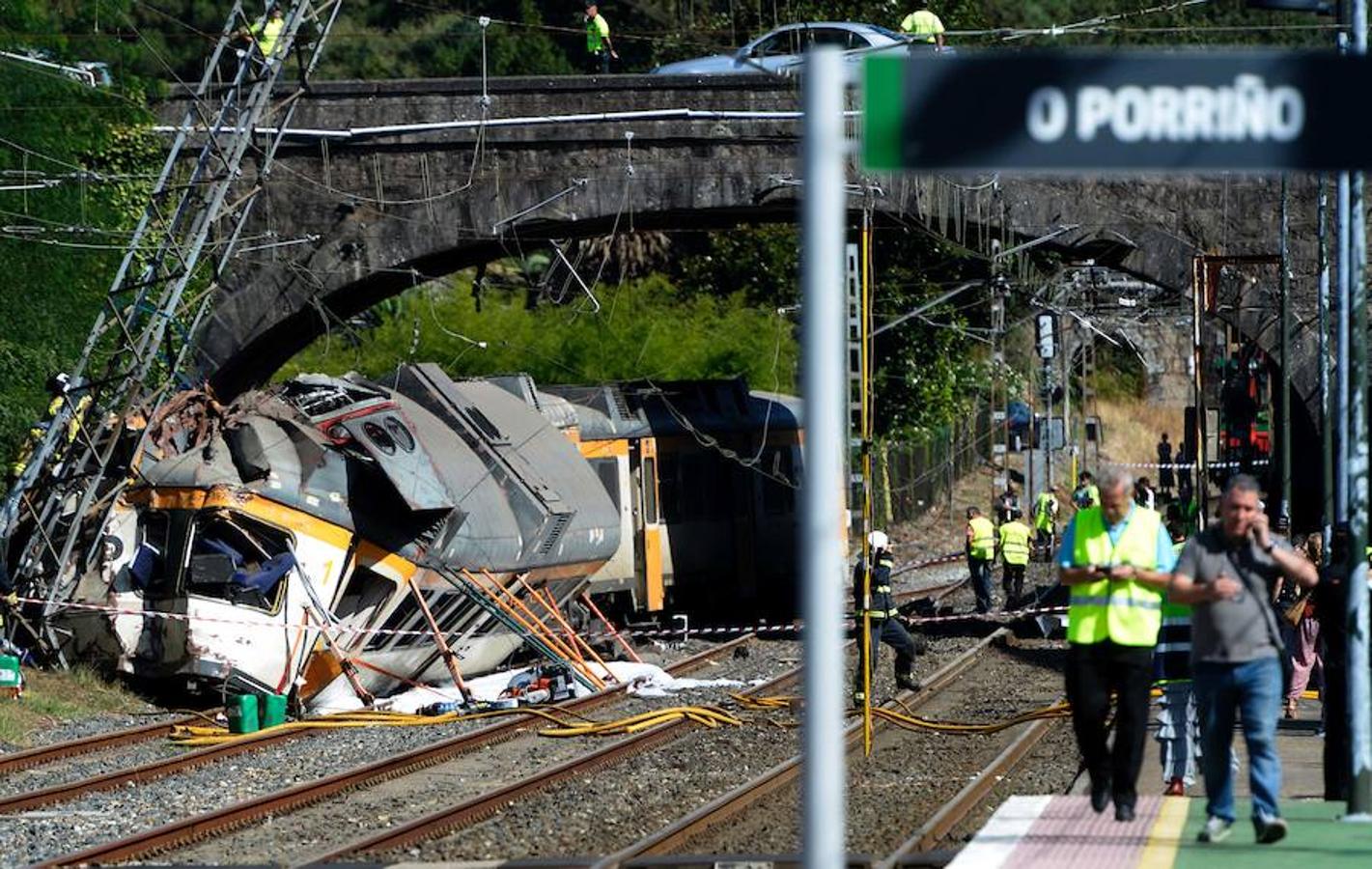 Descarrila un tren en O Porriño