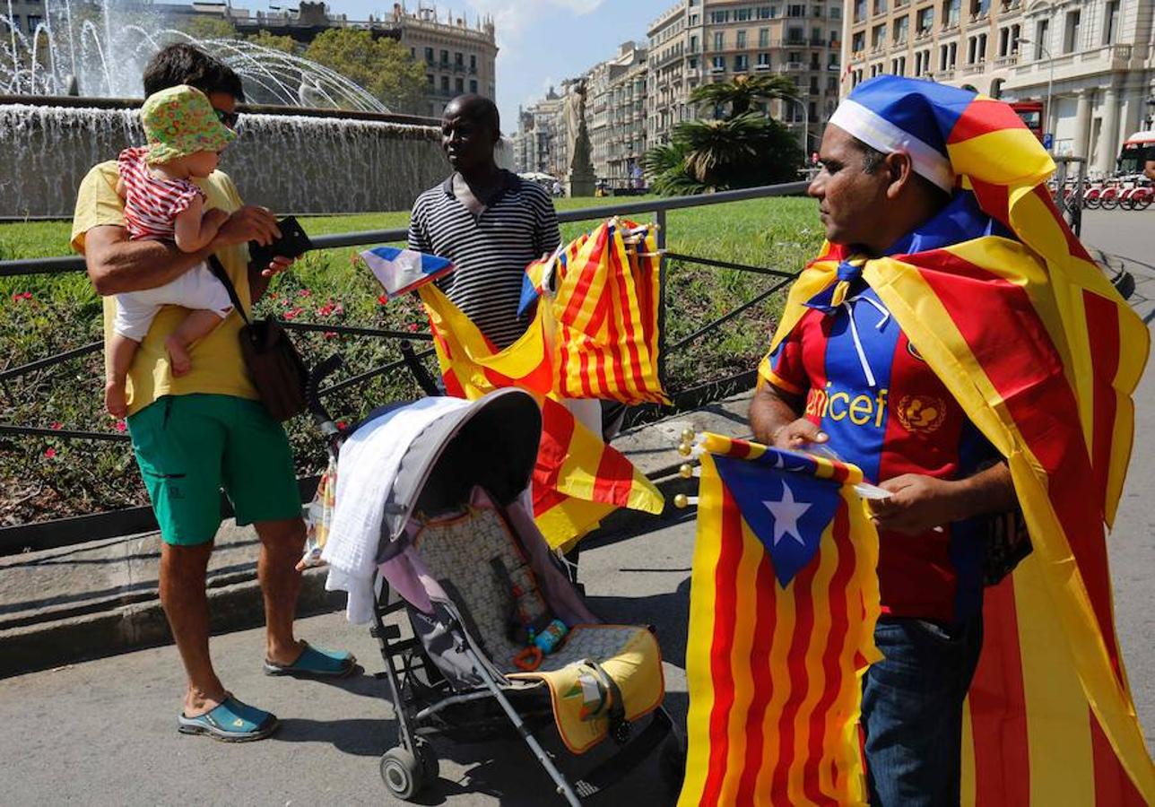 Manifestación independentista en cinco localidades de Cataluña