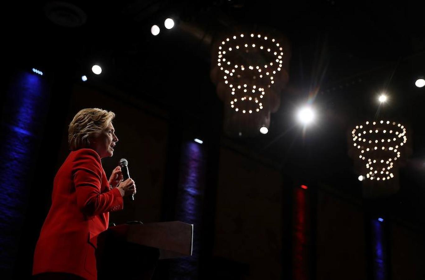 Clinton, durante el discurso.