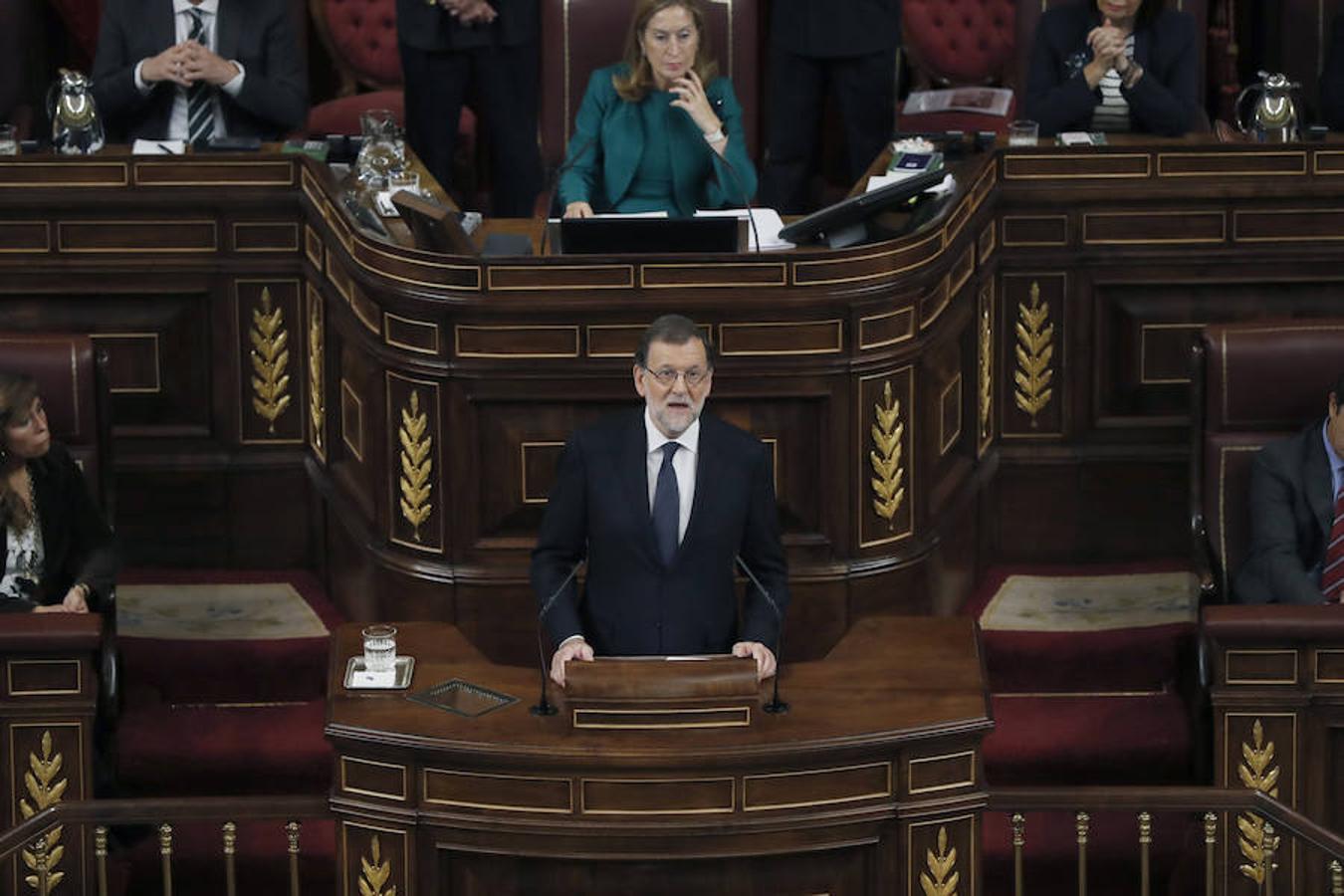 Mariano Rajoy, en su primera intervención, en la tercera jornada del debate de investidura.