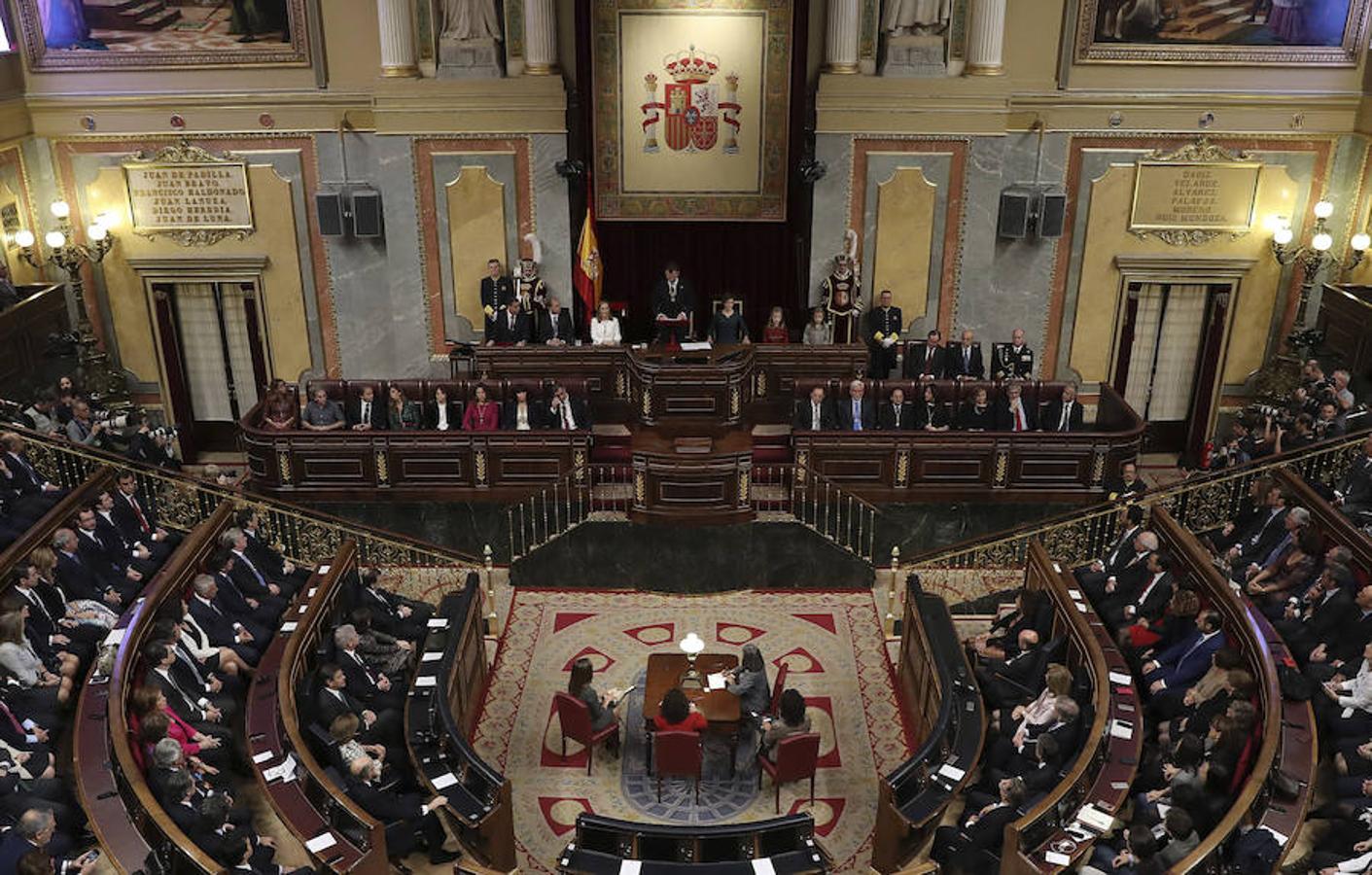 Vista del Congreso de los Diputados durante el discurso del Rey.