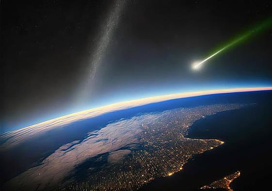 Vista aérea del 'cometa verde'