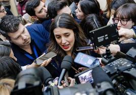 La ministra de Igualdad, Irene Montero, a su llegada este martes al Senado