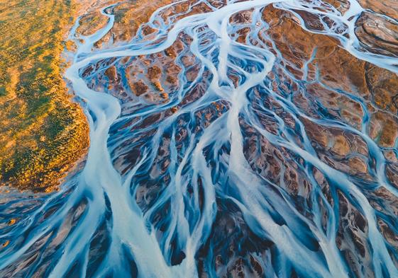 Foto aérea de ríos glaciares