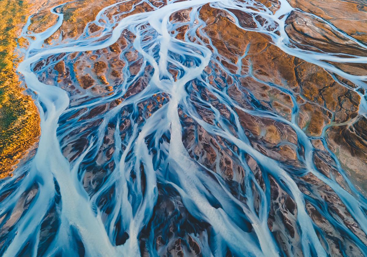 Foto aérea de ríos glaciares