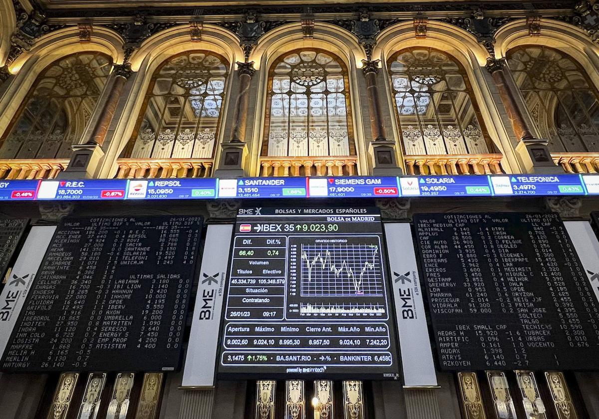 Interior de la Bolsa de Madrid