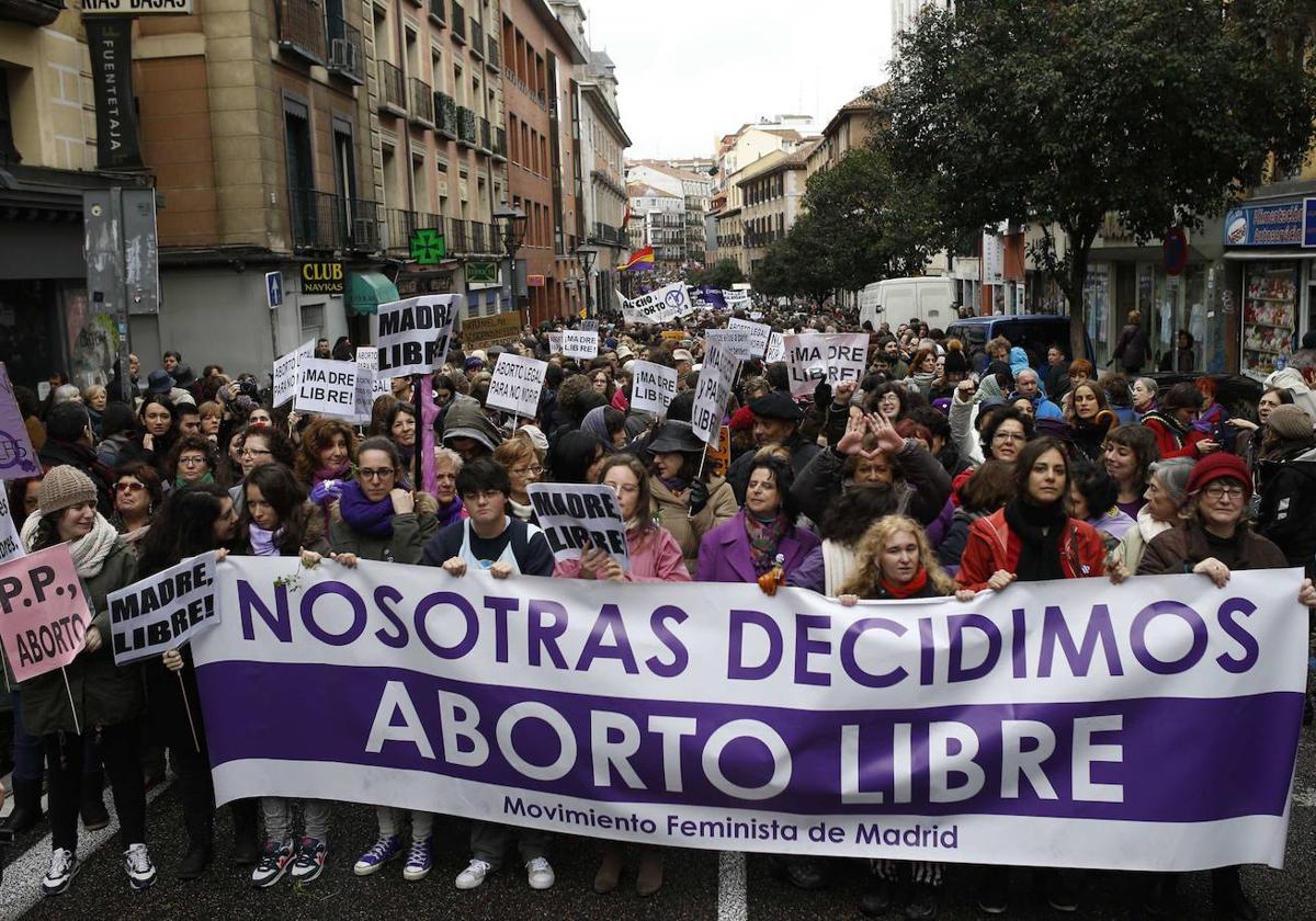 Manifestación a favor del aborto