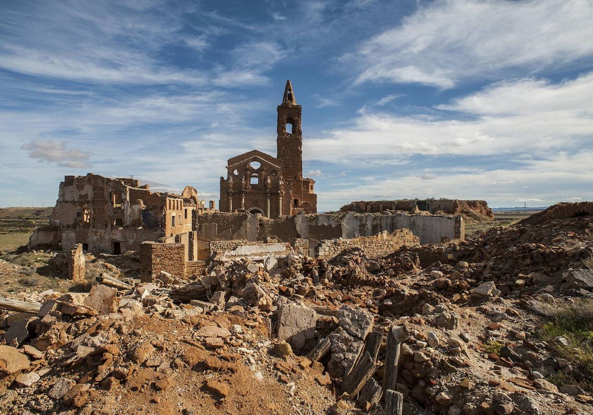 Las ruinas del pueblo de Belchite, en Aragón.