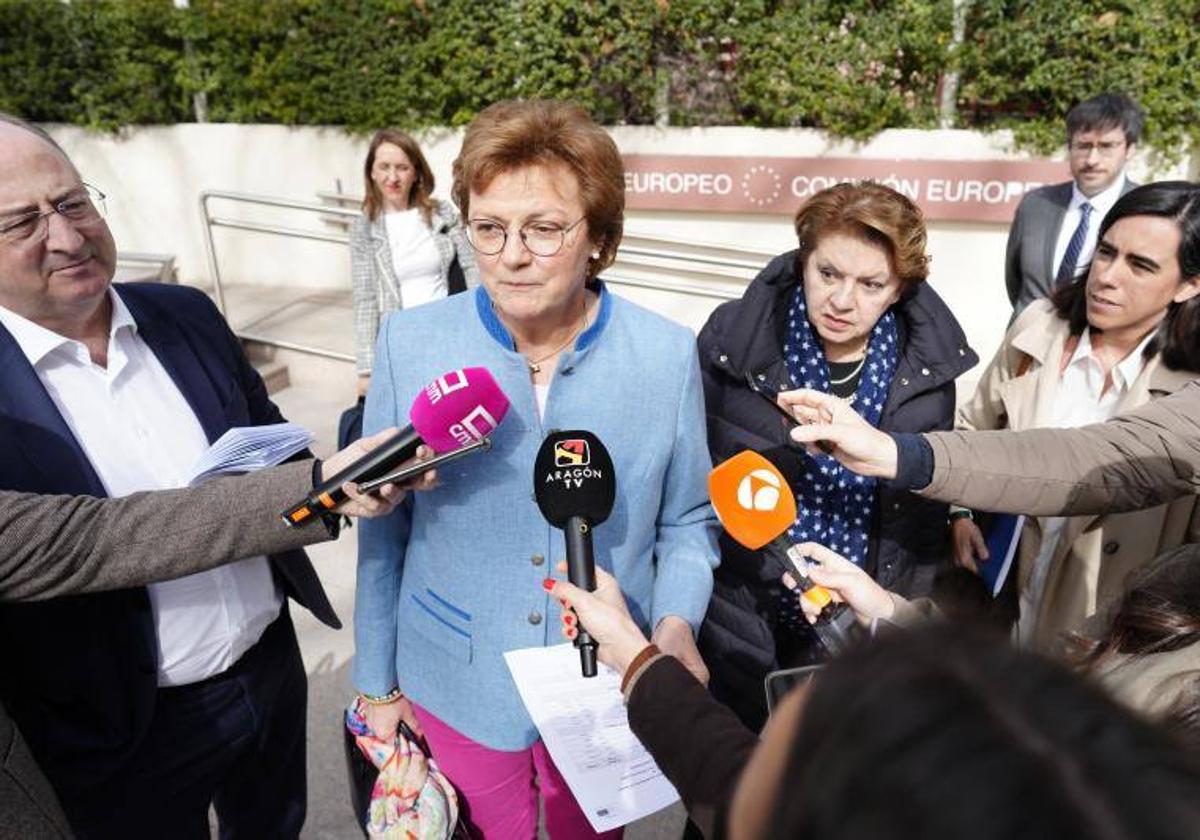 Llegada de Monika Hohlmeier a la sede del Parlamento Europeo en Madrid.