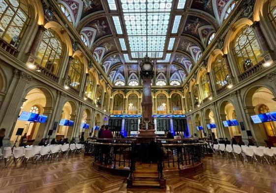 Interior de la Bolsa de Madrid.