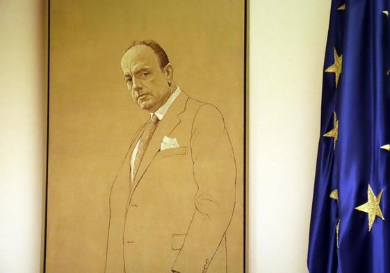 Retrato de Manuel Fraga en el Congreso de los Dipuados.