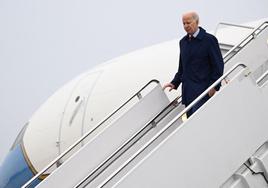 El presidente de EE UU, Joe Biden, al llegar este viernes a la base de la Guardia Aérea Nacional de Delaware.