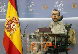 El portavoz parlametario de Unidas Podemos, Pablo Echenique.