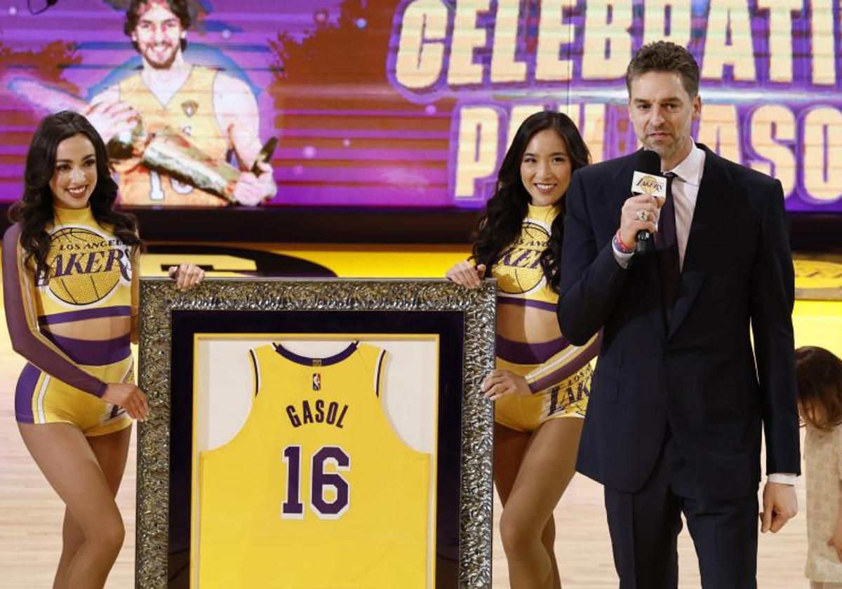 Pau Gasol, durante su discurso.