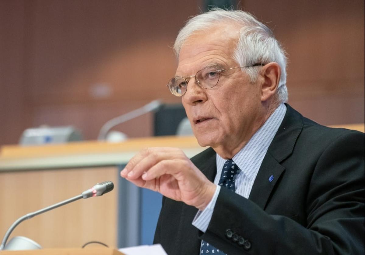 Josep Borrell, hoy Alto representante de la UE para Asuntos Exteriores, en una comparecencia.