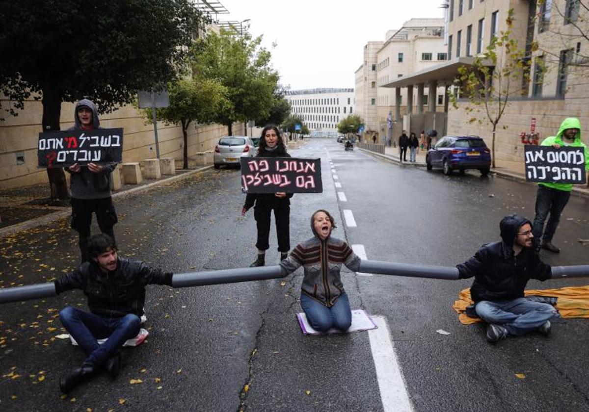 Protesta en Jerusalén contra la reforma judicial.