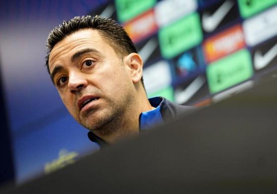 Xavi Hernández, entrenador del Barça, en la rueda de prensa de este sábado previa al clásico.