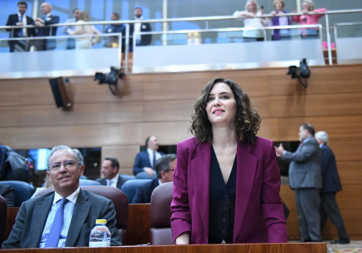 Isabel Díaz Ayuso interviene este jueves en el pleno de la Asamblea de Madrid.