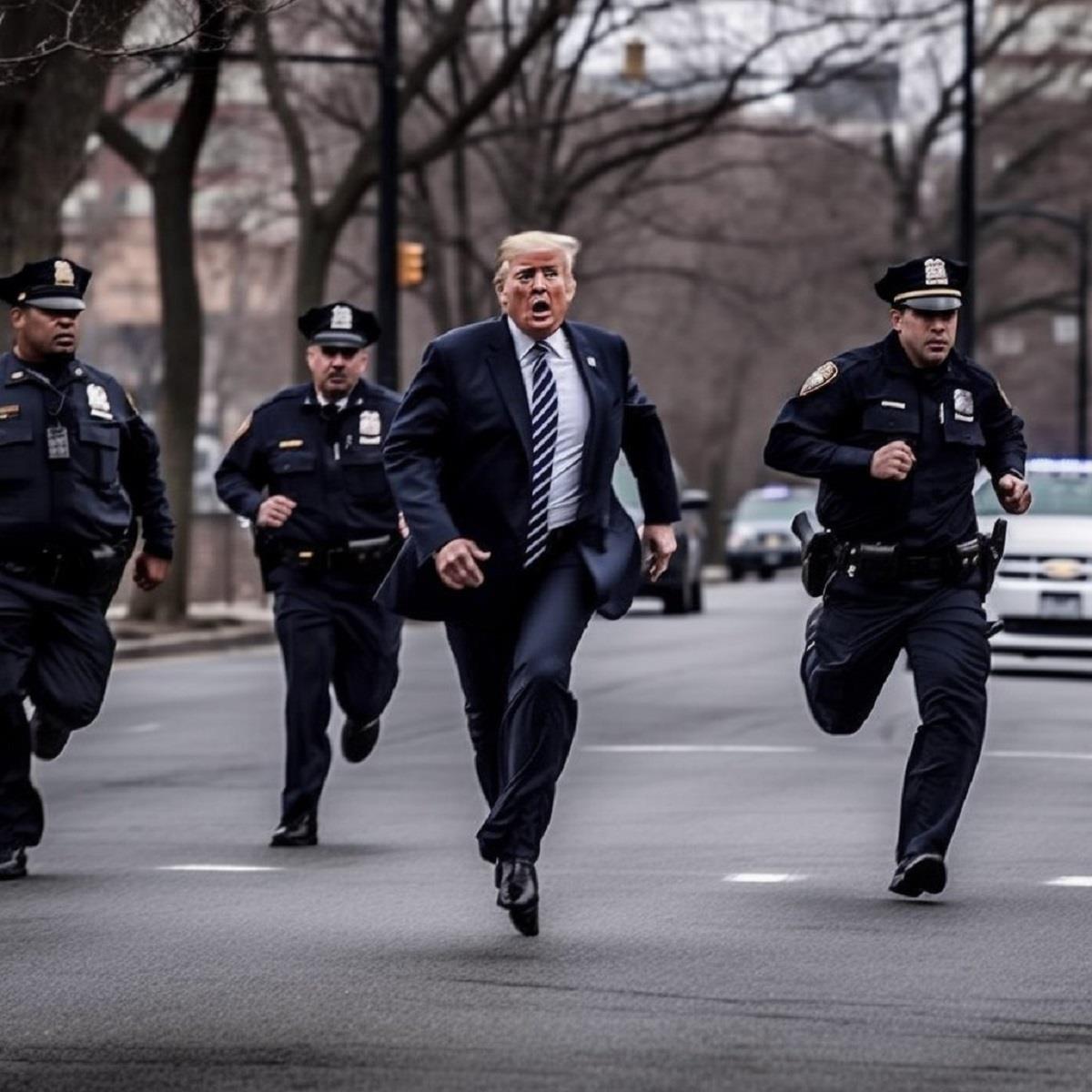 El expresidente 'huye' de la Policía en una de las fotografías falsas