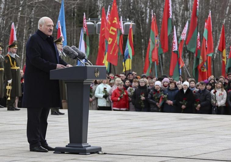 El presidente bielorruso, Alexánder Lukashenko, en una intervención la pasada semana en la ciudad de Khatyn.