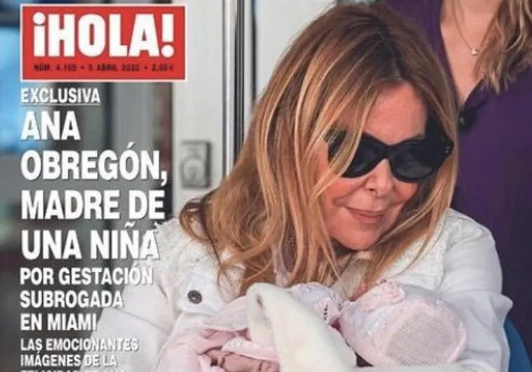 Ana Obregón sale del hospital con su hija en brazos.